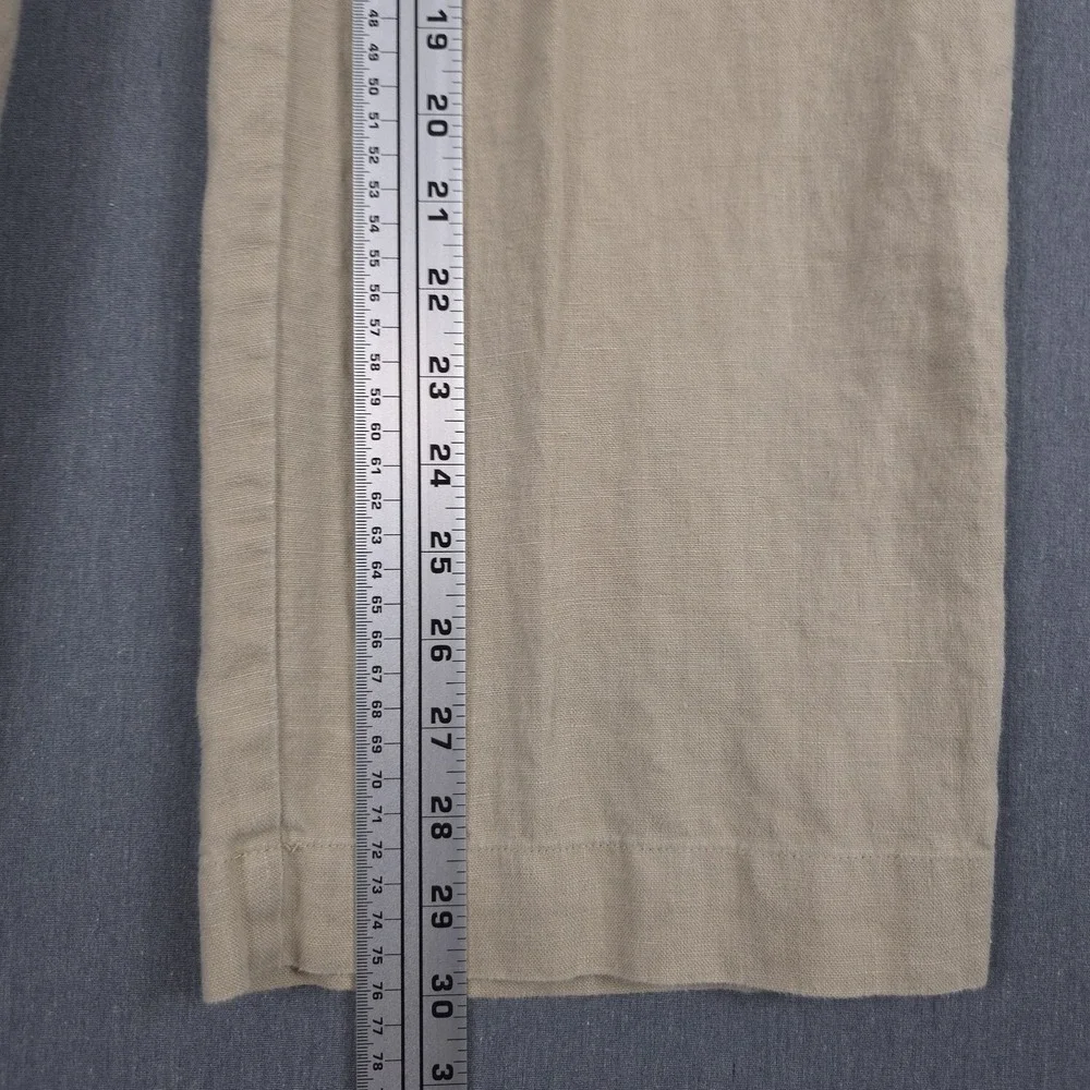 Jos A Bank Linen Pants Mens 38x30 (Fits 36x30) Khaki Flat Front Lightweight